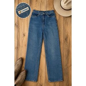 Vintage Rainbow Brand Jeans 70s 80s High Rise Stove Pipe Straight Leg 32 Western